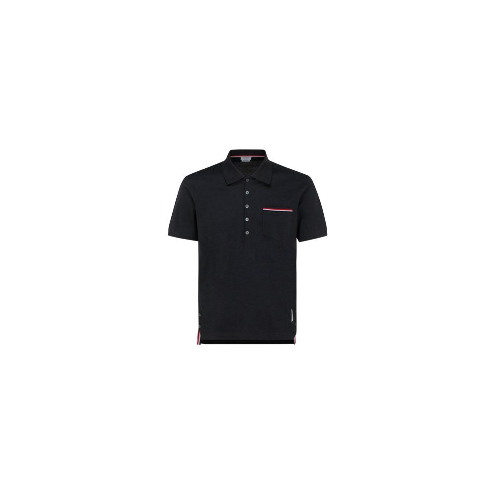 Thom Browne Gray Cotton Polo Shirt